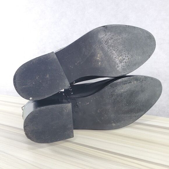 Sz 7 Steve Madden Conspire Booties Black Studs Studded Leather Ankle Boots - Picture 7 of 11